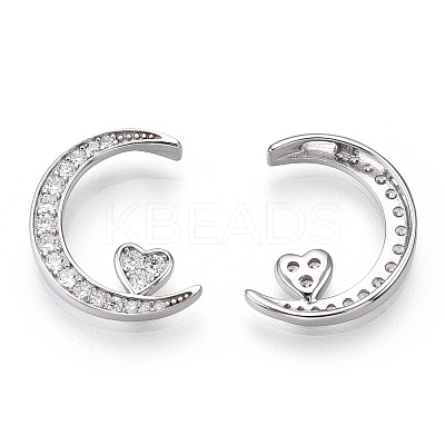 Rhodium Plated 925 Sterling Silver Micro Pave Cubic Zirconia Pendants STER-T004-35P-1