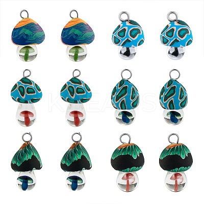 14Pcs 7 Colors Handmade Polymer Clay Pendants CLAY-SZ0002-09-1