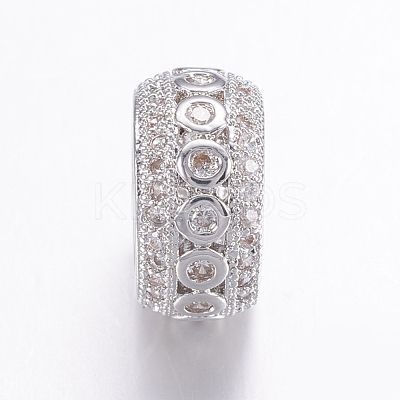 Brass Micro Pave Cubic Zirconia Beads ZIRC-G125-43P-1