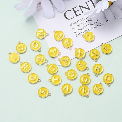 Initial Letter A~Z Alphabet Enamel Charms ENAM-Q437-09-1