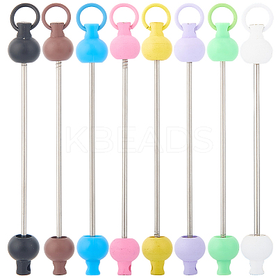 32Pcs 8 Colors Plastic Beadable Keychain Bar for Jewelry Making DIY Crafts AJEW-CP0006-90-1
