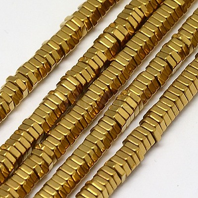 Electroplate Non-magnetic Synthetic Hematite Beads Strands G-J165-4mm-02-1