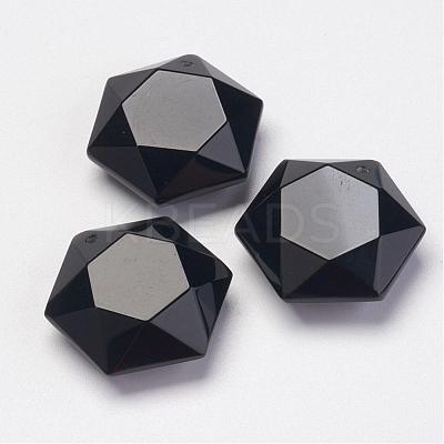 Natural Obsidian Pendants G-P264-06-1