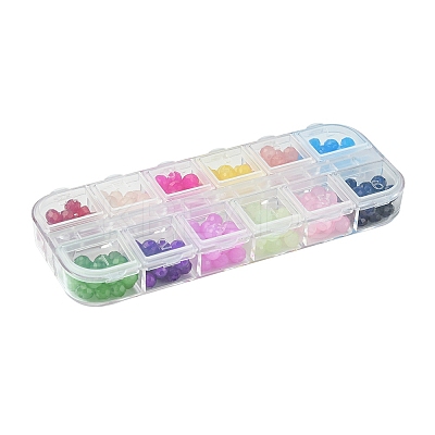 216Pcs 12 Colors Baking Paint Imitation Jade Glass Bead Strands DGLA-FS0001-08-1