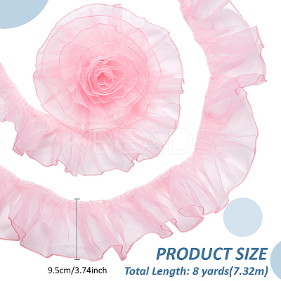 Organza Pleated Lace Ribbon OCOR-WH0097-42C-1