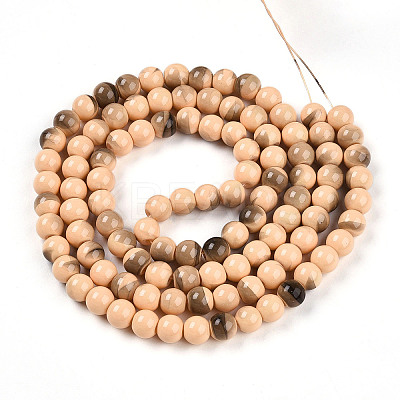Baking Paint Glass Beads Strands DGLA-N013-8mm-07-1