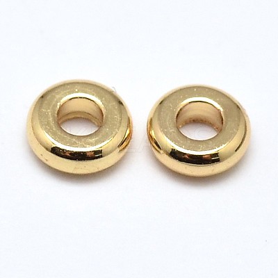 Brass Flat Round Spacer Beads KK-M085-A-12G-NR-1