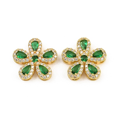 Brass Micro Pave Cubic Zirconia Pendants CU-CBA3D67-06G-01-1