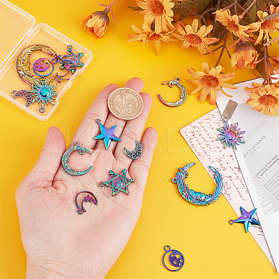 16Pcs 8 Style Alloy Pendants FIND-PH0007-27-1