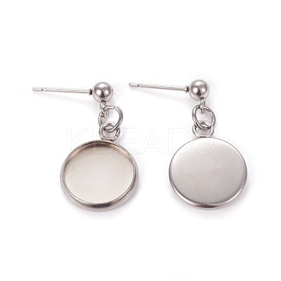 Tarnish Resistant 304 Stainless Steel Stud Earring Settings STAS-L226-019G-P-1