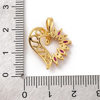 Brass Micro Pave Cubic Zirconia Pendants KK-U033-13G-02-1