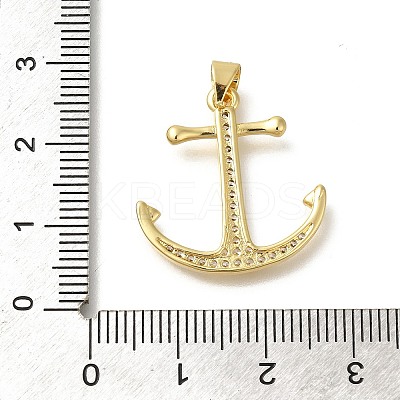 Rack Plating Brass Micro Pave Cubic Zirconia Pendants KK-Z086-68G-03-1