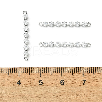SHEGRACE Brass Pave Clear Cubic Zirconia Connector Charms XGRQ3P971-639P-1