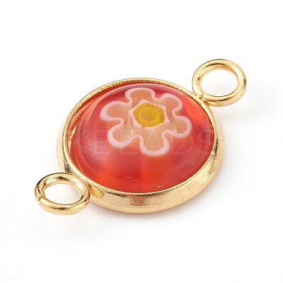 Handmade Millefiori Glass Links Connectors X-PALLOY-JF00628-1