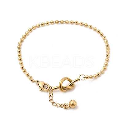 304 Stainless Steel Ball Chain Bracelets for Women BJEW-D407-04G-1