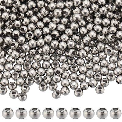 304 Stainless Steel Round Seamed Beads STAS-SC0006-95B-1