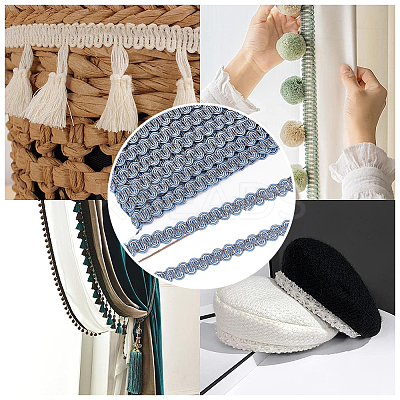 Braided Polyester Lace Trim OCOR-WH0079-23C-1