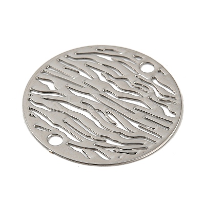 Rack Plating Brass Hollow Out Connector Charms KKC-D001-14P-1