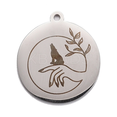 Non-Tarnish 304 Stainless Steel Pendants STAS-C032-09P-1