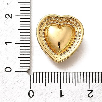 Heart Brass Glass Beads KK-Q043-27G-02-1