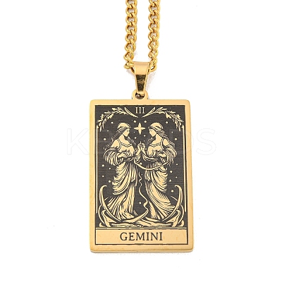 304 Stainless Steel Tarot Pendant Necklaces NJEW-A026-01G-03-1