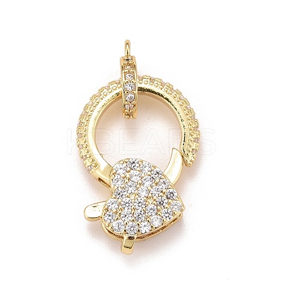 Brass Micro Pave Cubic Zirconia Lobster Claw Clasps X-KK-A161-02G-1