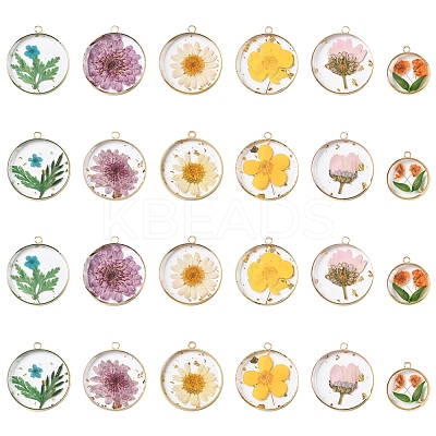 12Pcs 6 Styles Transparent Clear Epoxy Resin Pendants RESI-FS0001-88B-1