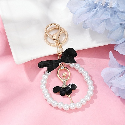 Alloy Resin & Crystal Rhinestone Ballet Dancer Pendant Decorations KEYC-YW00180-08-1