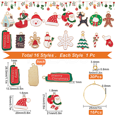 DIY Christmas Wine Glass Charm Making Kits DIY-SC0018-87-1