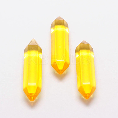 Faceted Bullet Glass Double Terminated Pointed Beads for Wire Wrapped Pendants Making GLAA-K002-30mm-019-1