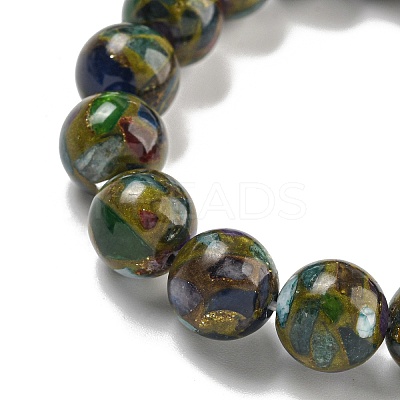Round Synthetic Gold Clinquant Stone Stretch Bracekets G-P549-02B-03-1