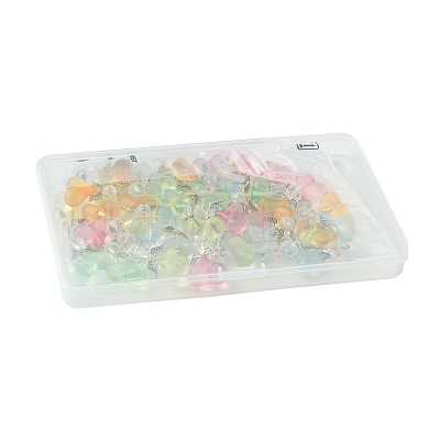40Pcs 10 Colors Acrylic Glass Pendants PALLOY-FS00018-1