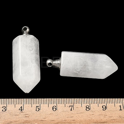 Natural Quartz Crystal Perfume Bottle Pendants G-H332-09P-01-1