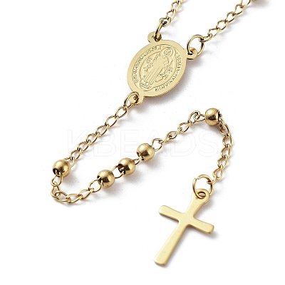 202 Stainless Steel Rosary Bead Necklaces LS-NJEW-D060-01A-G-1