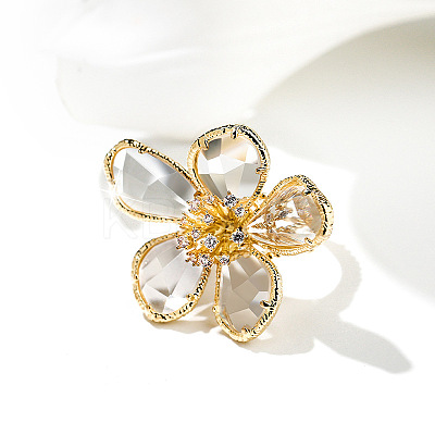 Alloy & Rhinestone/Synthetic Quartz Cuff Rings FS-WGD97BC-03-1