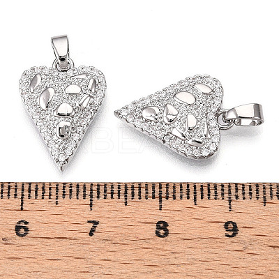 Brass Micro Pave Cubic Zirconia Pendants KK-N254-241P-1