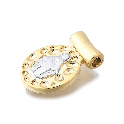 Religion Theme Brass Hammered Pendants KK-V010-09GP-03-1