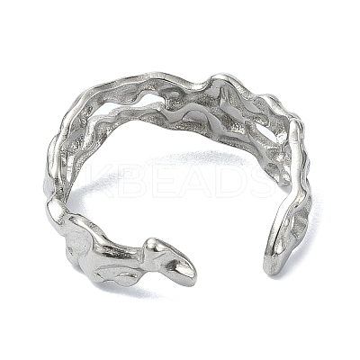 304 Stainless Steel Cuff Rings LS-RJEW-M019-58P-1