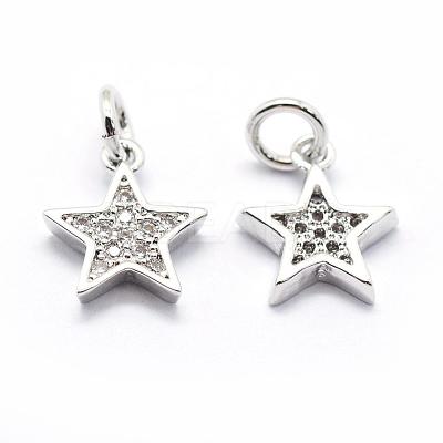 Brass Micro Pave Cubic Zirconia Charms ZIRC-G087-35P-1