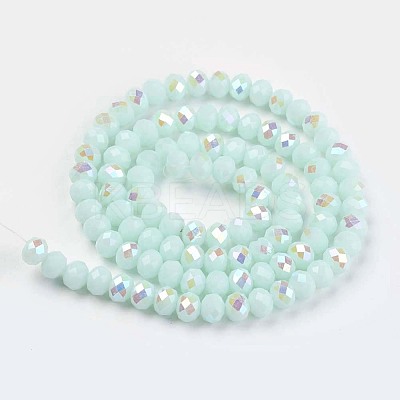 Electroplate Opaque Solid Color Glass Beads Strands LS-EGLA-A034-P6mm-L09-1