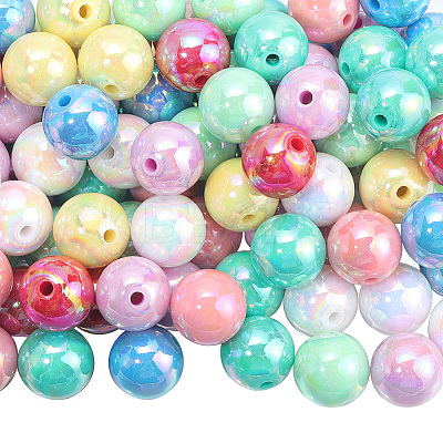 120Pcs 8 Colors Opaque Acrylic Beads MACR-PA0001-12-1