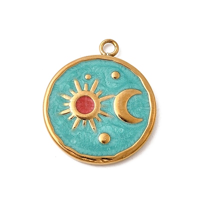 304 Stainless Steel Enamel Pendants STAS-B113-12G-01-1