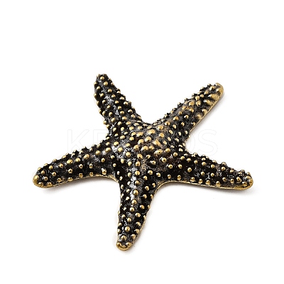 Brass Starfish Miniature Figurines Statues for Home Office Desktop Ornament KK-S335-06AB-1