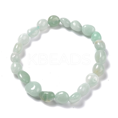 Natural Amazonite Beaded Stretch Bracelets BJEW-F414-02B-03-1