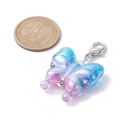 4Pcs Acrylic Butterfly Pendant Decorations HJEW-JM01594-1