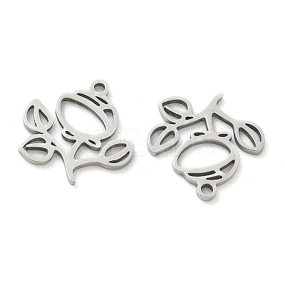 Hollow 201 Stainless Steel Pendants STAS-F337-10F-P-1