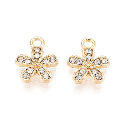 Rack Plating Alloy Rhinestone Charms FIND-N011-21KCG-1