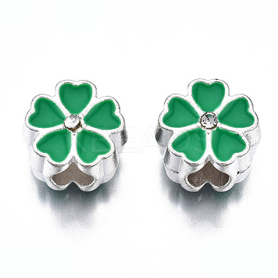 Alloy Enamel European Beads MPDL-T005-005-RS-1