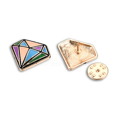 Diamond Shape Enamel Pin JEWB-N007-228-1