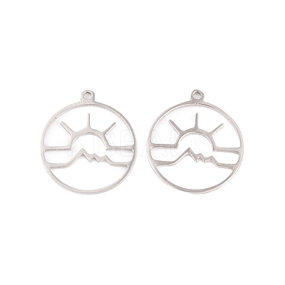 Non-Tarnish 5Pcs 201 Stainless Steel Pendants LS-STAS-M056-01B-P-1